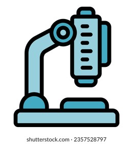 Emergency room microscope icon outline vector. Clinic medicine. Care nurse color flat