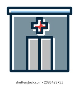 Emergency Room Vector Thick Line Filled Dark Colors Icons For Personal And Commercial Use.
