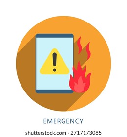 Icono De Color Plano Redondeado De Emergencia Mini Ilustración, Uso Para El Concepto Moderno, Impresión, Ui, Kit De Ux, Web Y Desarrollo De App. Vector Relacionado Con Bomberos, Rescate Y Más