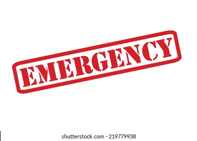 EMERGENCY Rubber Stamp vector over a white background.