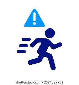 Emergency Run away from danger, Running Man, Accelerate spiritual growth, Fast response, Behavior, Sports, Fast, Forward, Success. Wet Floor, active lifestyle, Slip and Fall Accident. Quick And Safe.