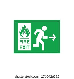 EMERGENCY [Running Man Up Left] Universal Exit Pictogram - Mandatory Escape Path Up and Left Vector File