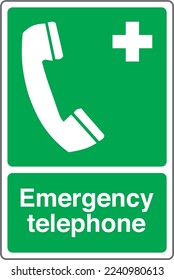 Emergency Safety Health Equipment Safe Condition  First Aid Signs Emergency telephone
