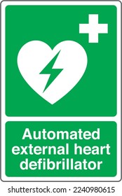 Emergency Safety Health Equipment Safe Condition  First Aid Signs Automated external heart defibrillator
