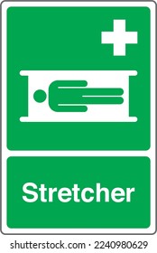 Emergency Safety Health Equipment Safe Condition and First Aid Signs Stretcher