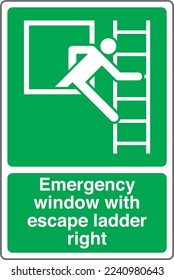 Emergency Safety Health Equipment Safe Condition  First Aid Signs Emergency window with escape ladder right
