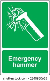 Emergency Safety Health Equipment Safe Condition First Aid Signs Emergency Hammer