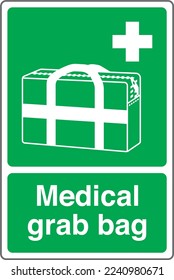 Emergency Safety Health Equipment Safe Condition First Aid Signs Medical grab bag