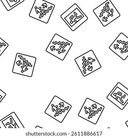emergency safety security danger vector seamless pattern thin line illustration