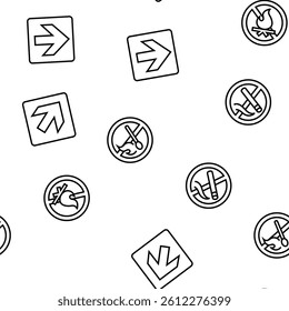 emergency safety security danger vector seamless pattern thin line illustration