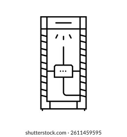 emergency safety shower engineer line icon vector. emergency safety shower engineer sign. isolated contour symbol black illustration