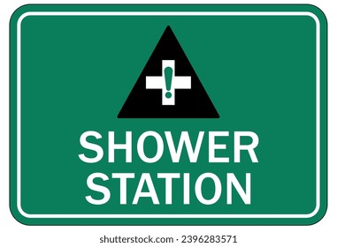 Emergency safety shower sign and labels