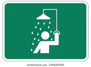 Emergency safety shower sign and labels