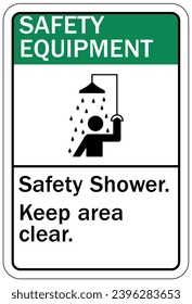 Emergency safety shower sign and labels