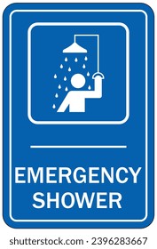 Emergency safety shower sign and labels