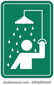 Emergency safety shower sign and labels