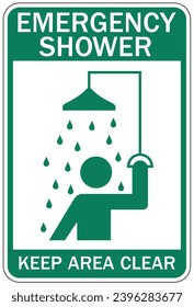 Emergency safety shower sign and labels