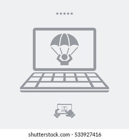 Emergency save by computer crash - Vector flat icon