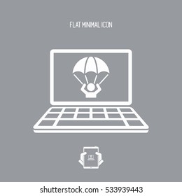 Emergency save by computer crash - Vector flat icon