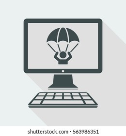 Emergency save by computer crash - Vector flat icon