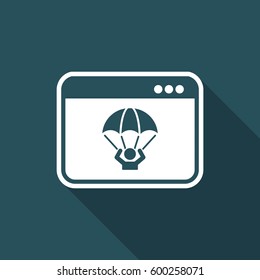 Emergency save by computer crash - Vector flat icon