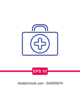 Emergency service bag Icon, Vector