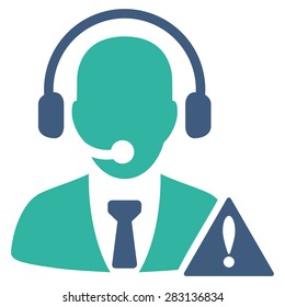 Emergency service icon from Business Bicolor Set. Vector style: bicolor flat symbol, cobalt and cyan colors, rounded angles, white background.