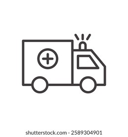 emergency service icon isolated stroke in black color