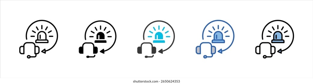 Icon-Paket für Notdienst-Multistyle-Illustration
