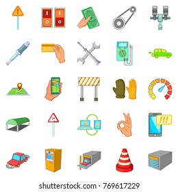 Emergency service icons set. Cartoon set of 25 emergency service vector icons for web isolated on white background