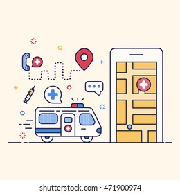 Emergency service , illustration concept.