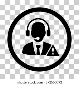 Emergency Service Operator icon. Vector illustration style is flat iconic symbol, black color, transparent background. Designed for web and software interfaces.