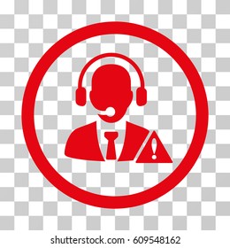 Emergency Service Operator icon. Vector illustration style is flat iconic symbol, red color, transparent background. Designed for web and software interfaces.