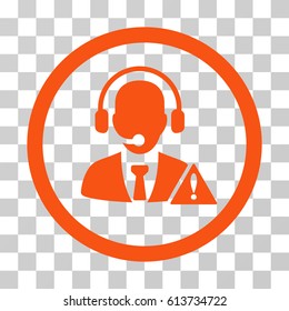 Emergency Service Operator icon. Vector illustration style is flat iconic symbol, orange color, transparent background. Designed for web and software interfaces.
