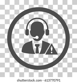 Emergency Service Operator icon. Vector illustration style is flat iconic symbol, gray color, transparent background. Designed for web and software interfaces.