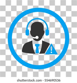 Emergency Service Operator vector pictogram. Illustration style is flat iconic bicolor blue and gray symbol on a transparent background.