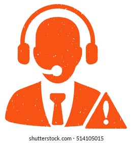 Emergency Service rubber seal stamp watermark. Icon vector symbol with grunge design and dirty texture. Scratched orange ink sticker on a white background.