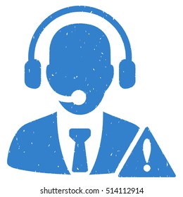 Emergency Service rubber seal stamp watermark. Icon vector symbol with grunge design and unclean texture. Scratched cobalt ink sticker on a white background.