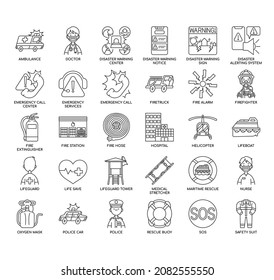 Emergency service , Thin Line and Pixel Perfect Icons