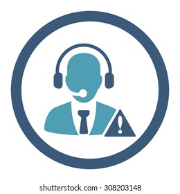 Emergency service vector icon. This rounded flat symbol is drawn with cyan and blue colors on a white background.