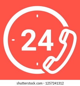 Emergency Services 24 Hours Icon Isolated On A White Background. Vector Icon Illustration. Unique Pattern Design For Brochures, Web, Printed Materials, Logos