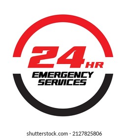 Emergency services 24 hours icon. Vector illustration