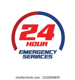 Emergency services 24 hours icon. Vector illustration