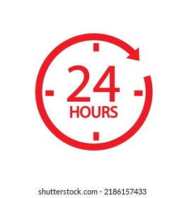 Emergency services 24 hours icon. Vector illustration