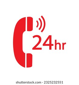 Icono de servicios de emergencia las 24 horas. Ilustración del vector