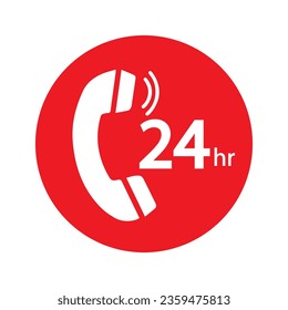 Emergency services 24 hours icon. Vector illustration