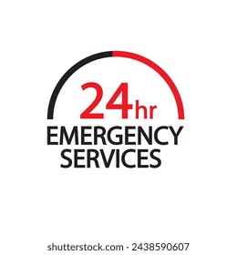 Emergency services 24 hours icon. Vector illustration