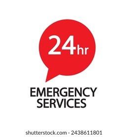 Emergency services 24 hours icon. Vector illustration