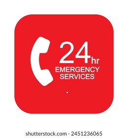 Emergency services 24 hours icon. Vector illustration