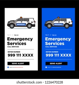Emergency Services App with SUV UX and UI For Phone Screen